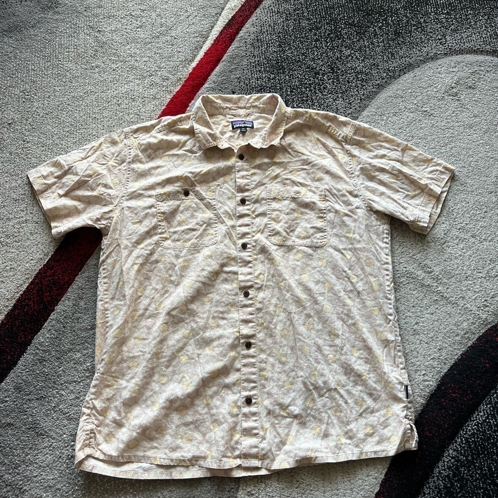 Patagonia Men’s Back Step Floral Print Hemp Blend Shirt